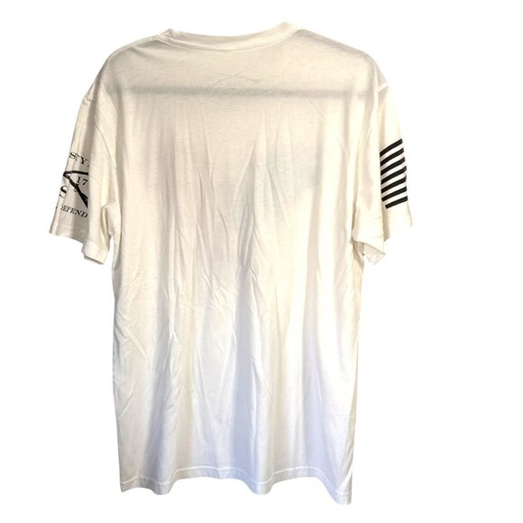 Grunt Style White Patriotic T-Shirt With American Flag Eagle Print Size Large - Picture 2 of 6